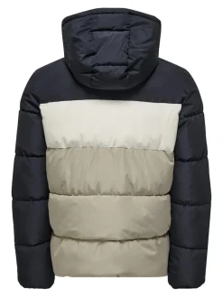 Only & Sons Jacken*ONSMELVIN LIFE HOOD PUFFER JACKET OTW VD Dark Navy