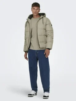 Only & Sons Jacken*ONSMELVIN LIFE HOOD PUFFER JACKET OTW VD Vintage Khaki