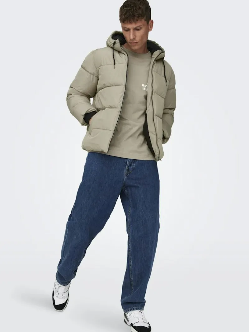 Only & Sons Jacken*ONSMELVIN LIFE HOOD PUFFER JACKET OTW VD Vintage Khaki