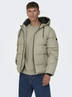 Only & Sons Jacken*ONSMELVIN LIFE HOOD PUFFER JACKET OTW VD Vintage Khaki