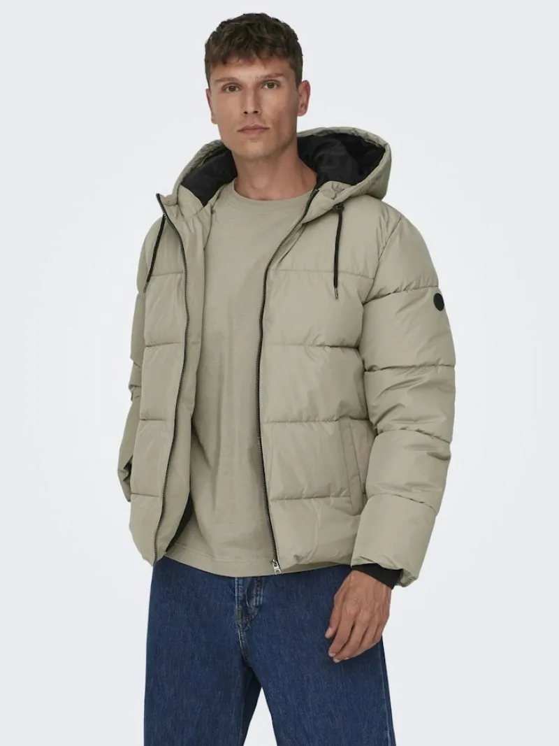 Only & Sons Jacken*ONSMELVIN LIFE HOOD PUFFER JACKET OTW VD Vintage Khaki
