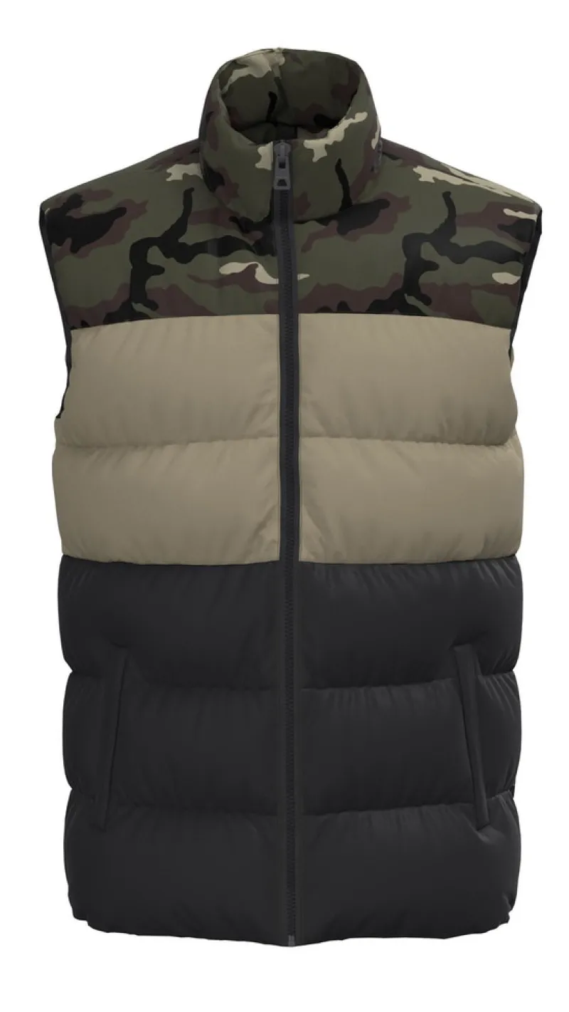 Only & Sons Westen*ONSMELVIN LIFE PUFFER VEST OTW VD Olive Night