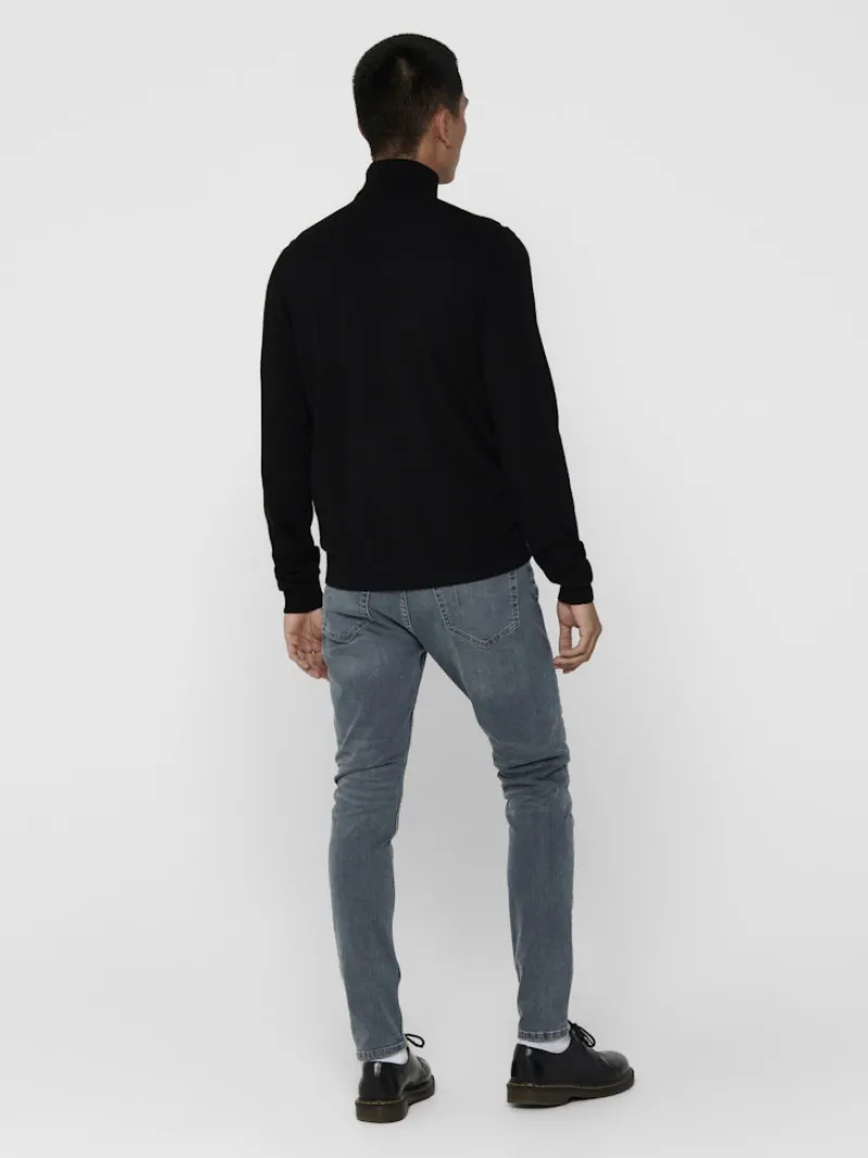 Only & Sons Pullover & Sweatshirts*ONSMIKKEL 12 SOFT HIGH NECK KNIT Black