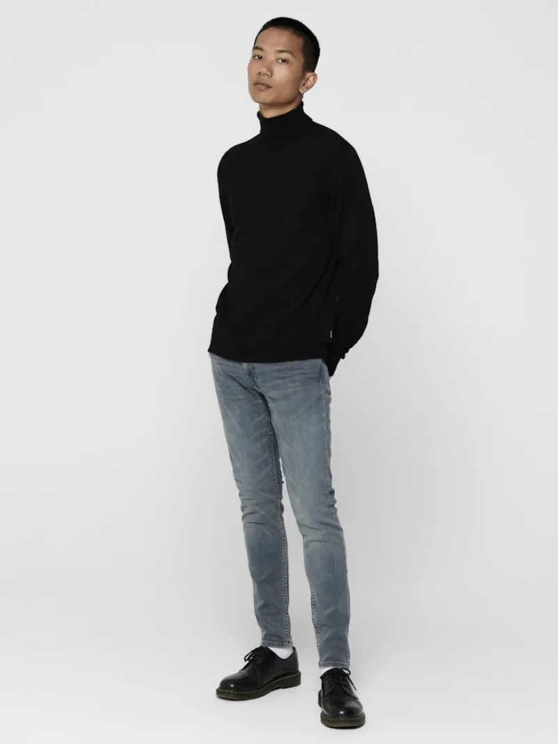 Only & Sons Pullover & Sweatshirts*ONSMIKKEL 12 SOFT HIGH NECK KNIT Black