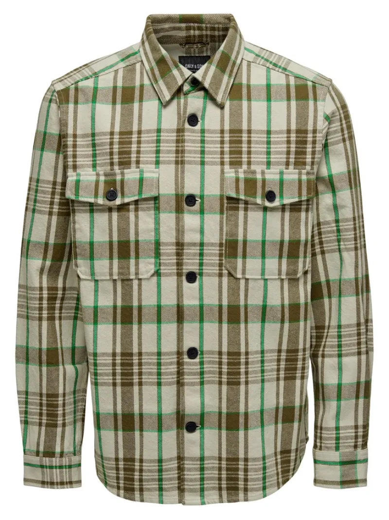 Only & Sons Hemden*ONSMILO OVR CTN CHECK LS SHIRT teak