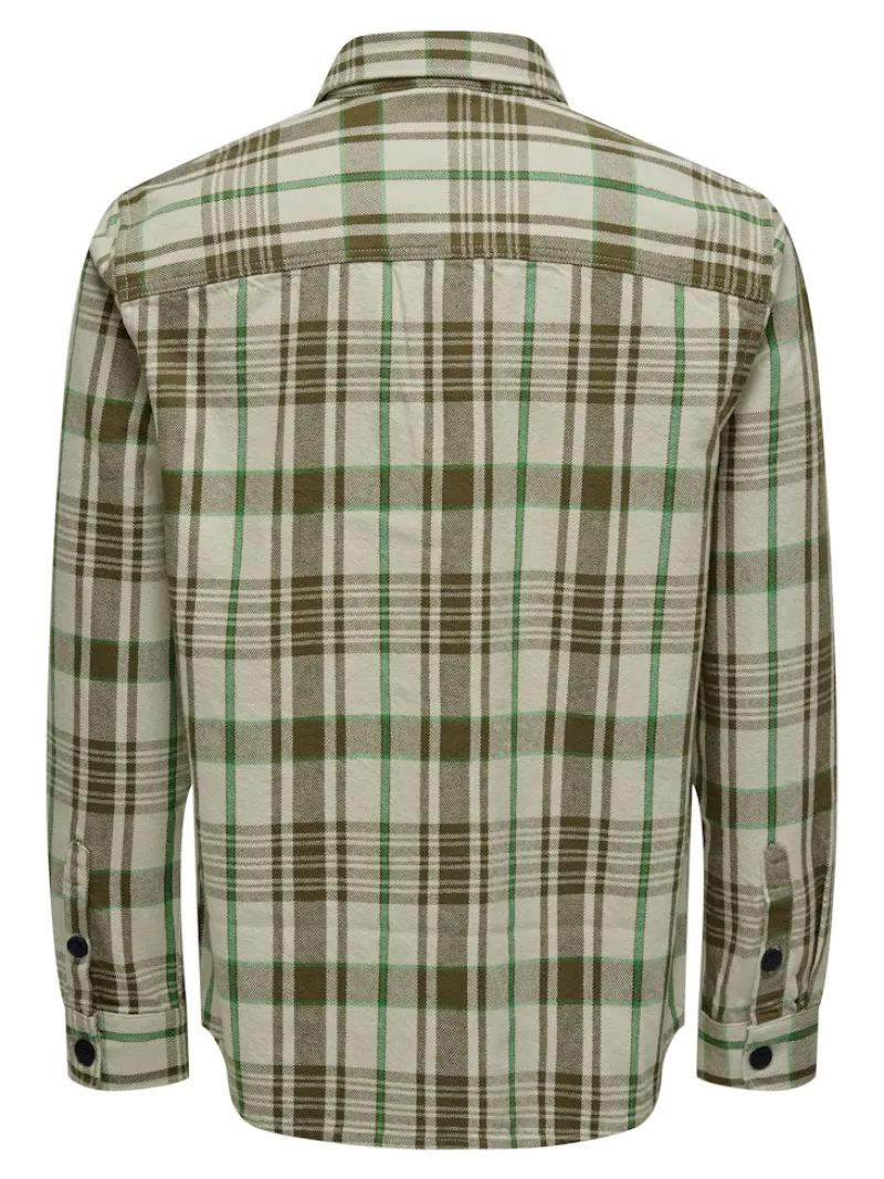 Only & Sons Hemden*ONSMILO OVR CTN CHECK LS SHIRT teak