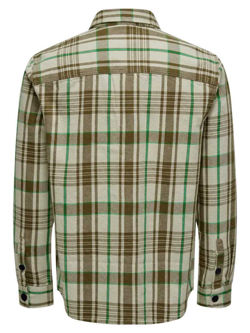 Only & Sons Hemden*ONSMILO OVR CTN CHECK LS SHIRT teak