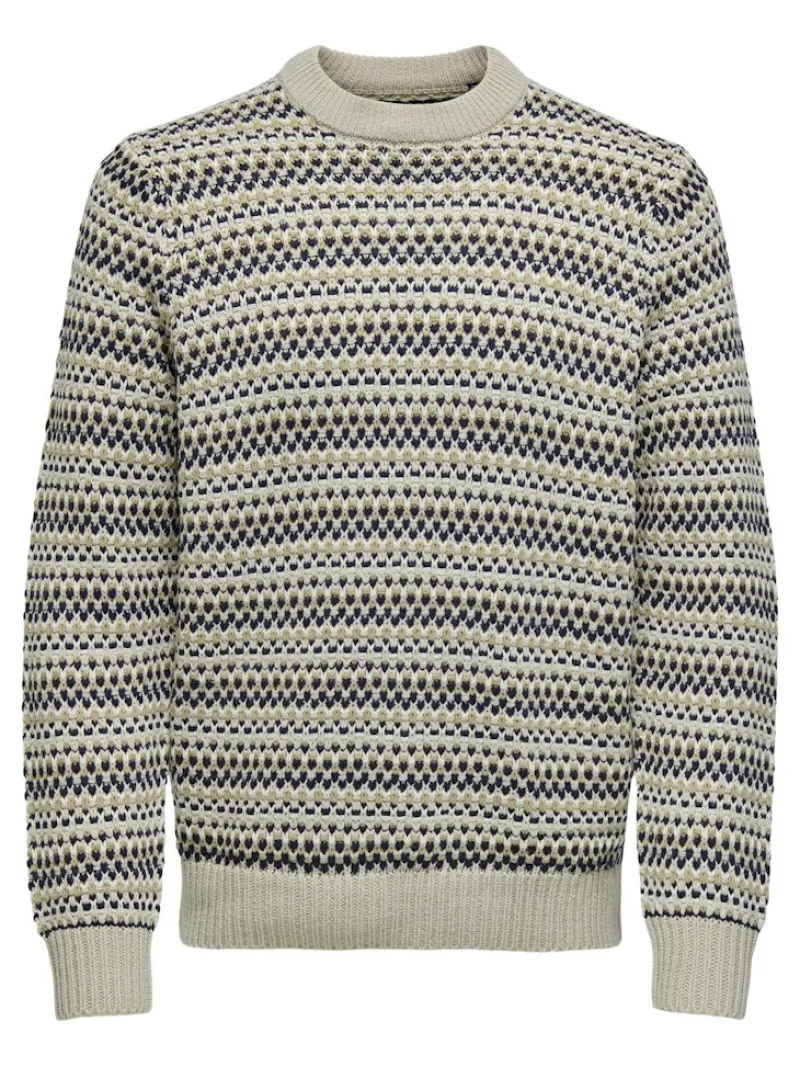 Only & Sons Pullover & Sweatshirts*ONSMUSA REG 3 STRUC CREW KNIT Silver Lining