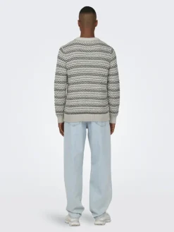 Only & Sons Pullover & Sweatshirts*ONSMUSA REG 3 STRUC CREW KNIT Silver Lining