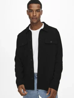 Only & Sons Hemden*ONSNEWKODYL OVERSHIRT SWEAT NOOS Black