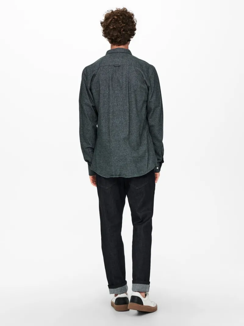 Only & Sons Hemden*ONSNIKO LS MELANGE SHIRT Peat