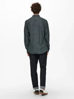 Only & Sons Hemden*ONSNIKO LS MELANGE SHIRT Peat