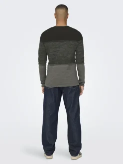 Only & Sons Pullover & Sweatshirts*ONSPANTER REG 12 STRUC CREW KNIT NOOS dunkelgrün2