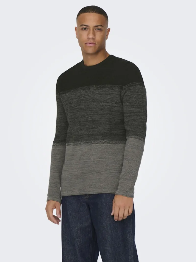 Only & Sons Pullover & Sweatshirts*ONSPANTER REG 12 STRUC CREW KNIT NOOS dunkelgrün2