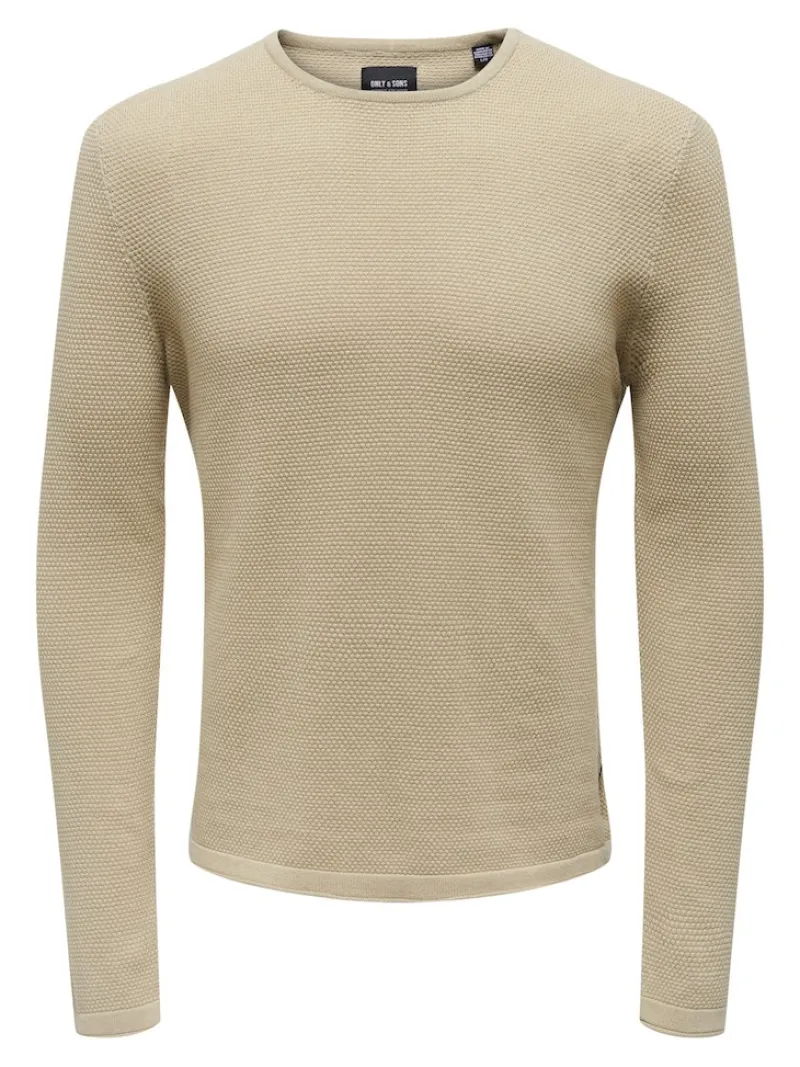 Only & Sons Pullover & Sweatshirts*ONSPANTER REG 12 STRUC CREW KNIT NOOS Silver Lining