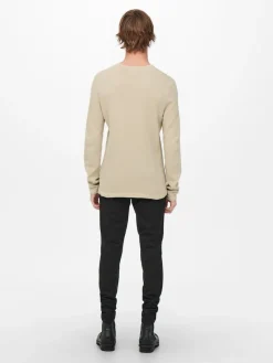 Only & Sons Pullover & Sweatshirts*ONSPANTER REG 12 STRUC CREW KNIT NOOS Silver Lining