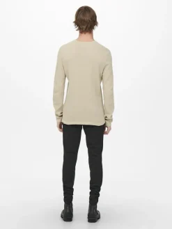 Only & Sons Pullover & Sweatshirts*ONSPANTER REG 12 STRUC CREW KNIT NOOS Silver Lining