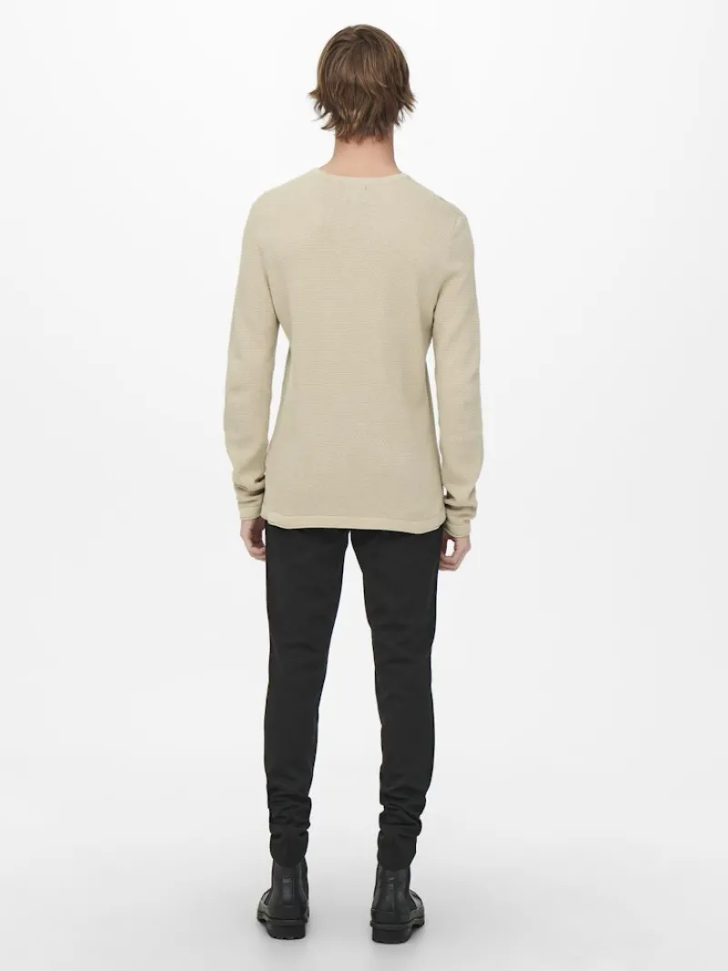 Only & Sons Pullover & Sweatshirts*ONSPANTER REG 12 STRUC CREW KNIT NOOS Silver Lining