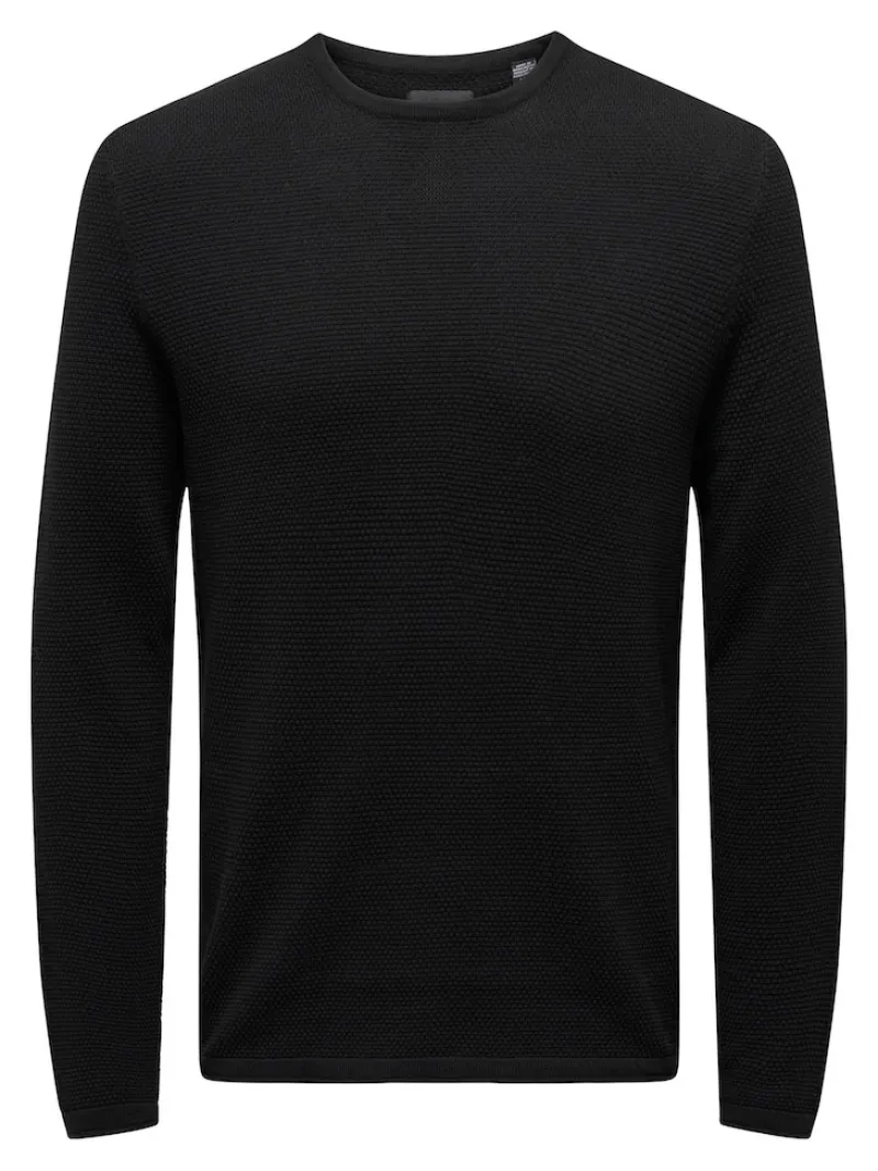 Only & Sons Pullover & Sweatshirts*ONSPANTER REG 12 STRUC CREW KNIT NOOS Black