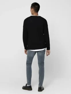 Only & Sons Pullover & Sweatshirts*ONSPANTER REG 12 STRUC CREW KNIT NOOS Black