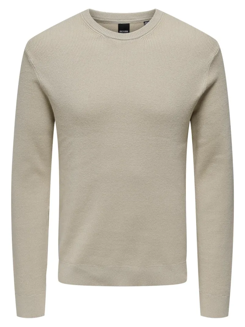 Only & Sons Pullover & Sweatshirts*ONSPHIL REG 12 STRUC CREW KNIT NOOS Silver Lining