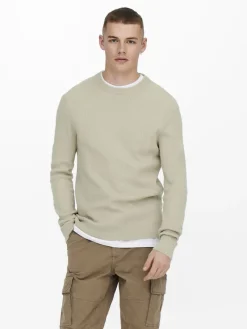 Only & Sons Pullover & Sweatshirts*ONSPHIL REG 12 STRUC CREW KNIT NOOS Silver Lining