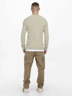 Only & Sons Pullover & Sweatshirts*ONSPHIL REG 12 STRUC CREW KNIT NOOS Silver Lining