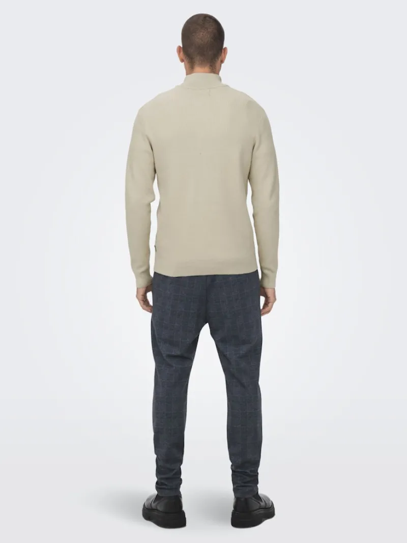 Only & Sons Pullover & Sweatshirts*ONSPHIL REG 12 STRUC HALF ZIP KNIT NOOS Silver Lining