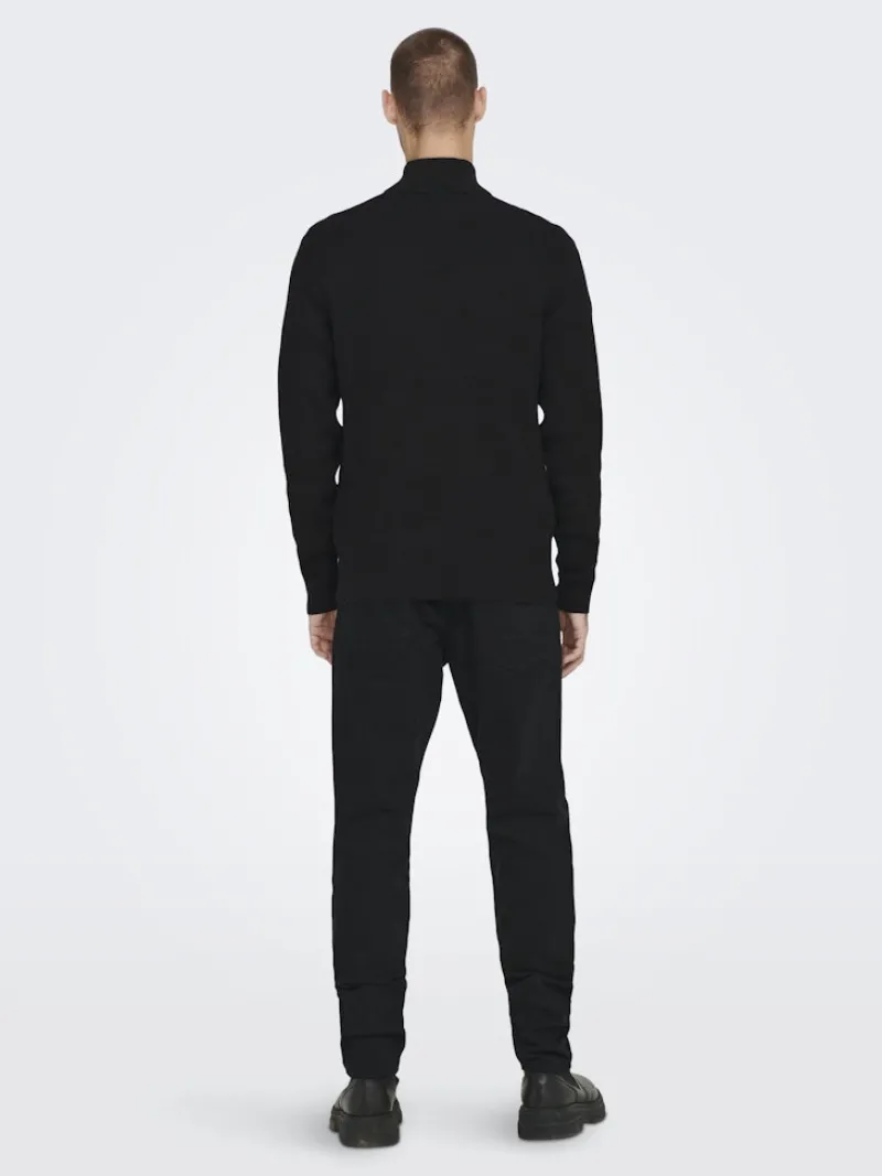 Only & Sons Pullover & Sweatshirts*ONSPHIL REG 12 STRUC HALF ZIP KNIT NOOS Black