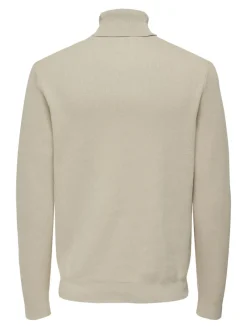 Only & Sons Pullover & Sweatshirts*ONSPHIL REG 12 STRUC ROLL NECK KNIT Silver Lining