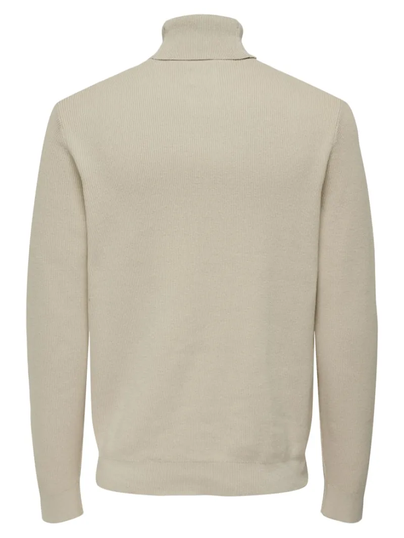 Only & Sons Pullover & Sweatshirts*ONSPHIL REG 12 STRUC ROLL NECK KNIT Silver Lining