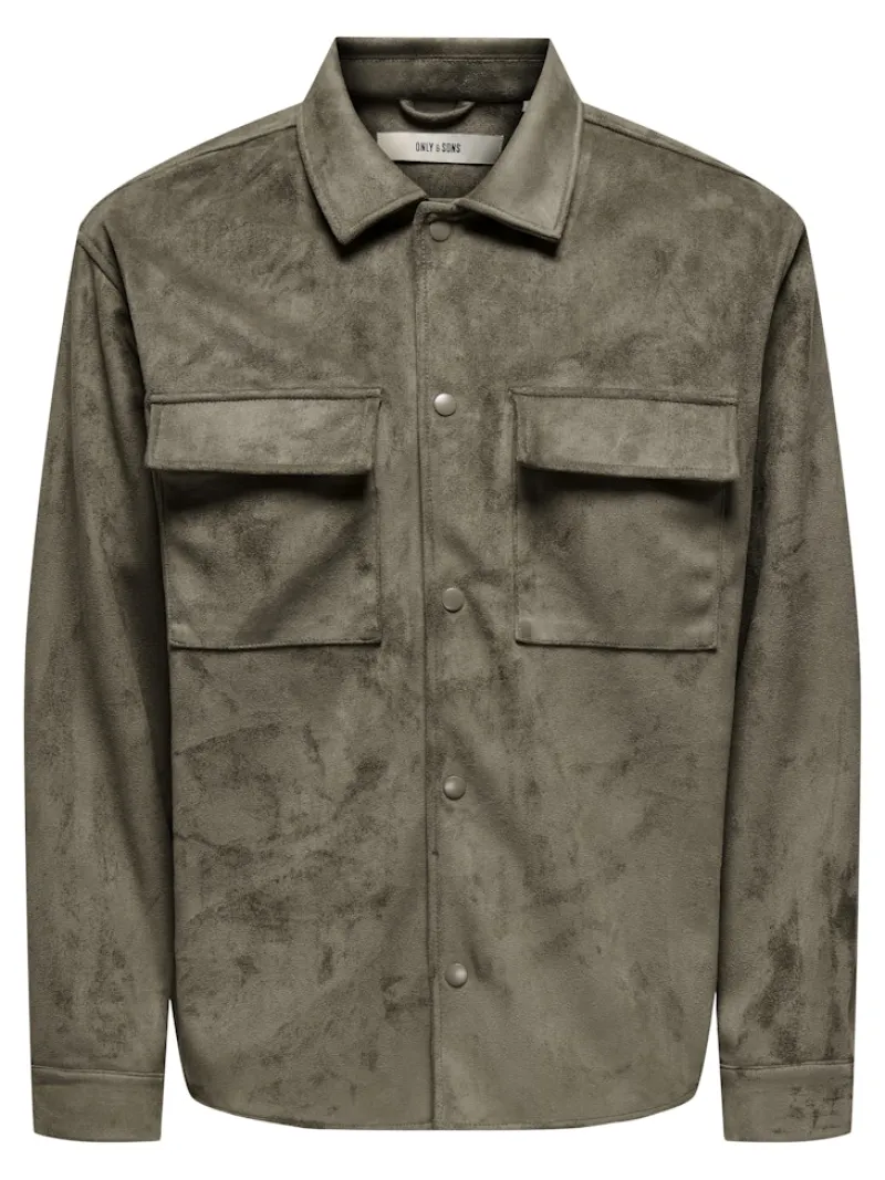 Only & Sons Hemden*ONSRAVI FAKE SUEDE SHACKET OTW Falcon