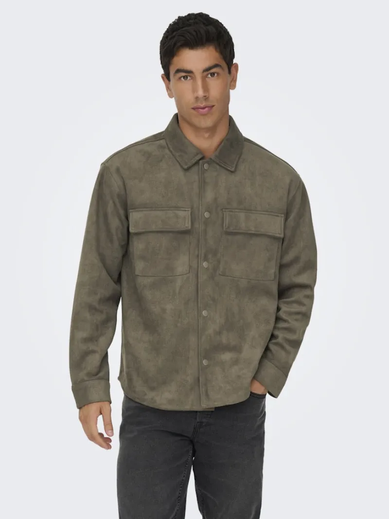 Only & Sons Hemden*ONSRAVI FAKE SUEDE SHACKET OTW Falcon