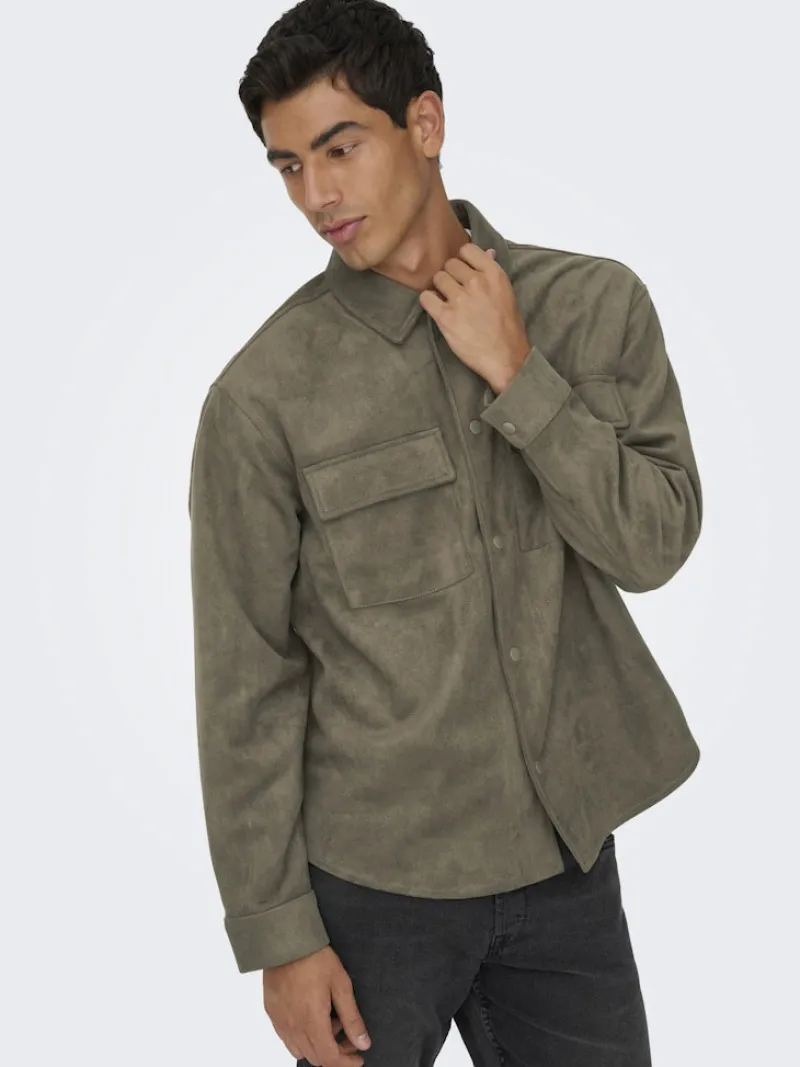 Only & Sons Hemden*ONSRAVI FAKE SUEDE SHACKET OTW Falcon