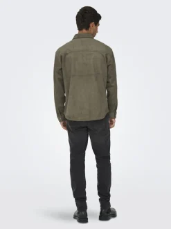 Only & Sons Hemden*ONSRAVI FAKE SUEDE SHACKET OTW Falcon
