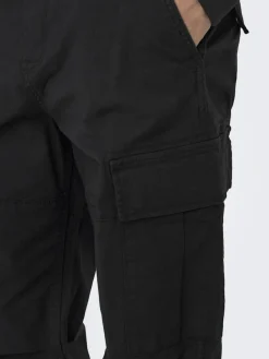 Only & Sons Hosen|Big Boys*ONSRAY LIFE 0020 RIBSTOP CARGO PANT NOOS Black