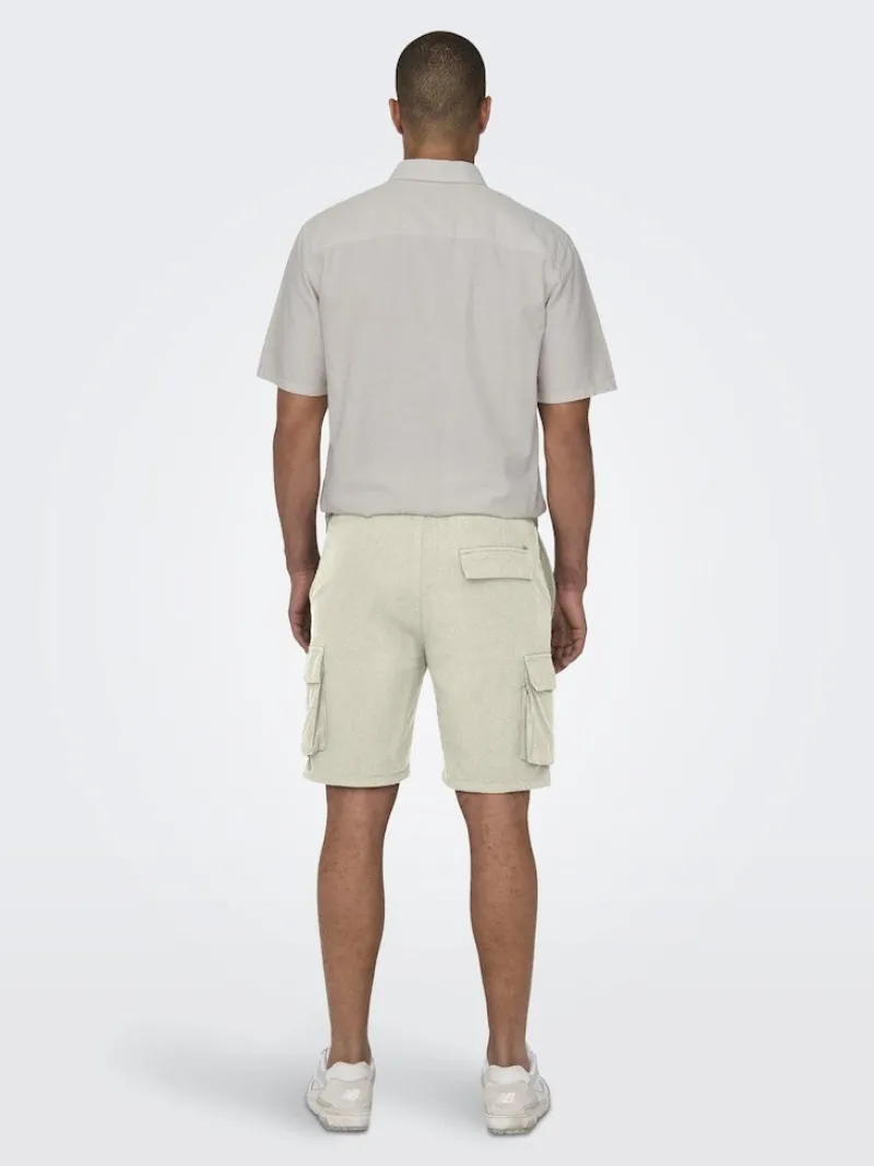 Only & Sons Shorts*ONSSINUS CARGO 0007 COT LIN SHORTS Silver Lining