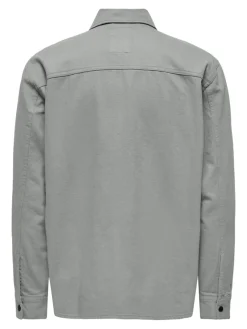 Only & Sons Hemden*ONSTEAM LS HEAVY TWILL ZIP RLX SHIRT limestone