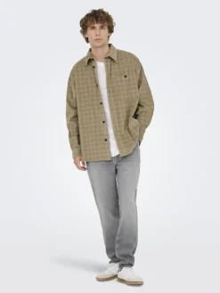 Only & Sons Hemden*ONSWALEED CORDUROY OVERSHIRT 0345 NOOS chinchilla