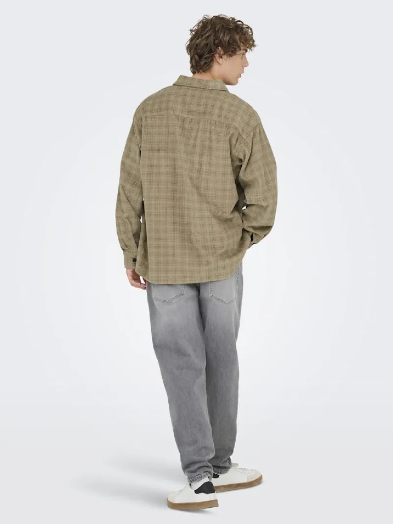 Only & Sons Hemden*ONSWALEED CORDUROY OVERSHIRT 0345 NOOS chinchilla