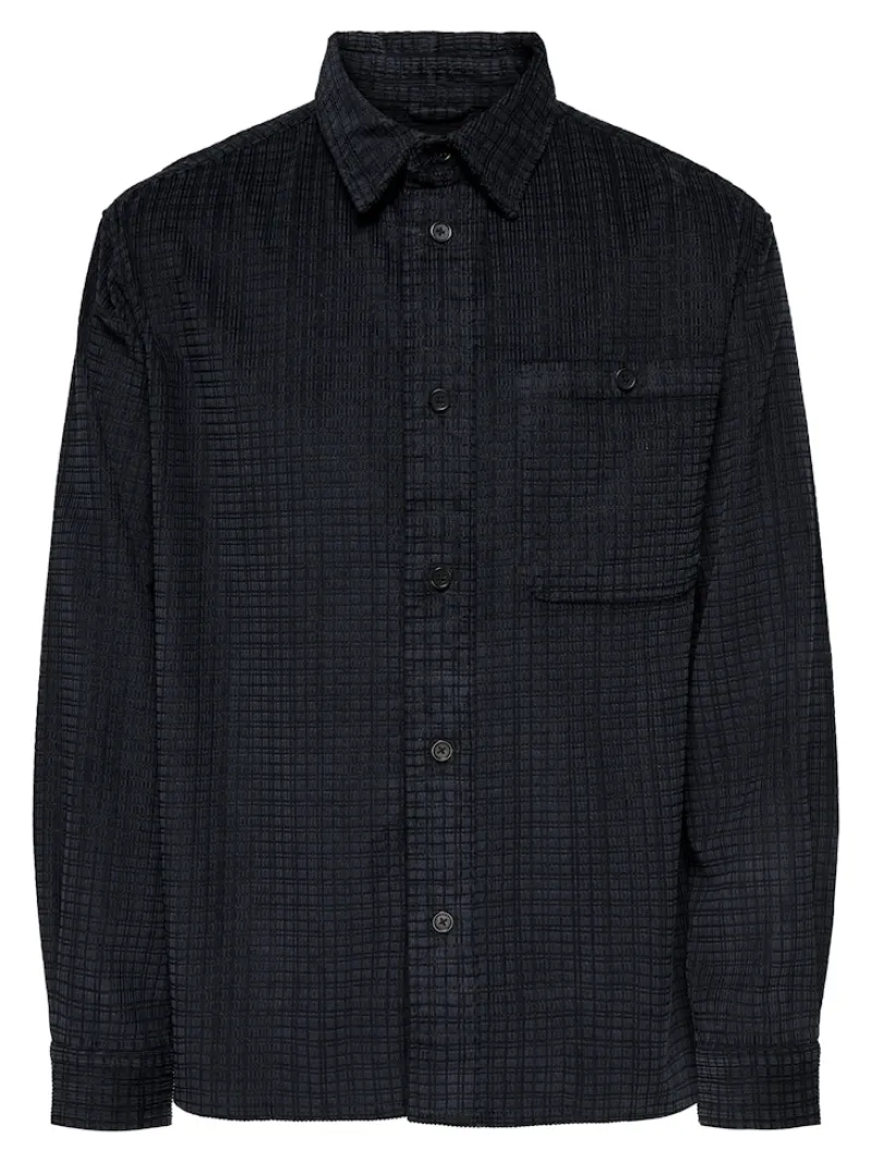 Only & Sons Hemden*ONSWALEED CORDUROY OVERSHIRT 0345 NOOS jet black