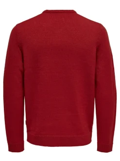 Only & Sons Pullover & Sweatshirts*ONSXMAS REG FUNNY CREW KNIT Pompeian Red