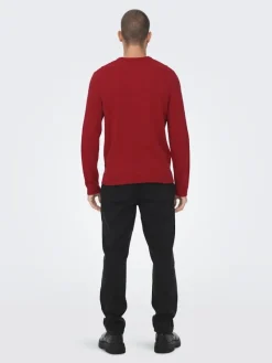 Only & Sons Pullover & Sweatshirts*ONSXMAS REG FUNNY CREW KNIT Pompeian Red
