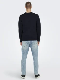 Only & Sons Pullover & Sweatshirts*ONSXMAS REG FUNNY CREW KNIT Dark Navy