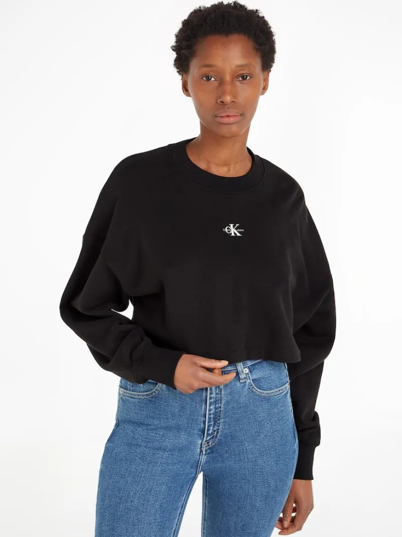 Calvin Klein Jeans Pullover & Sweatshirts*OPEN BACK CREW NECK ck black