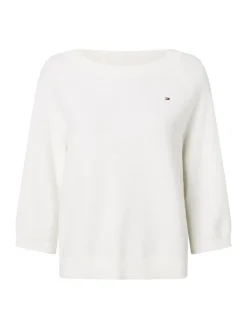 Tommy Hilfiger Pullover & Sweatshirts*ORG CO TEXTURE BOAT-NK SWEATER ecru