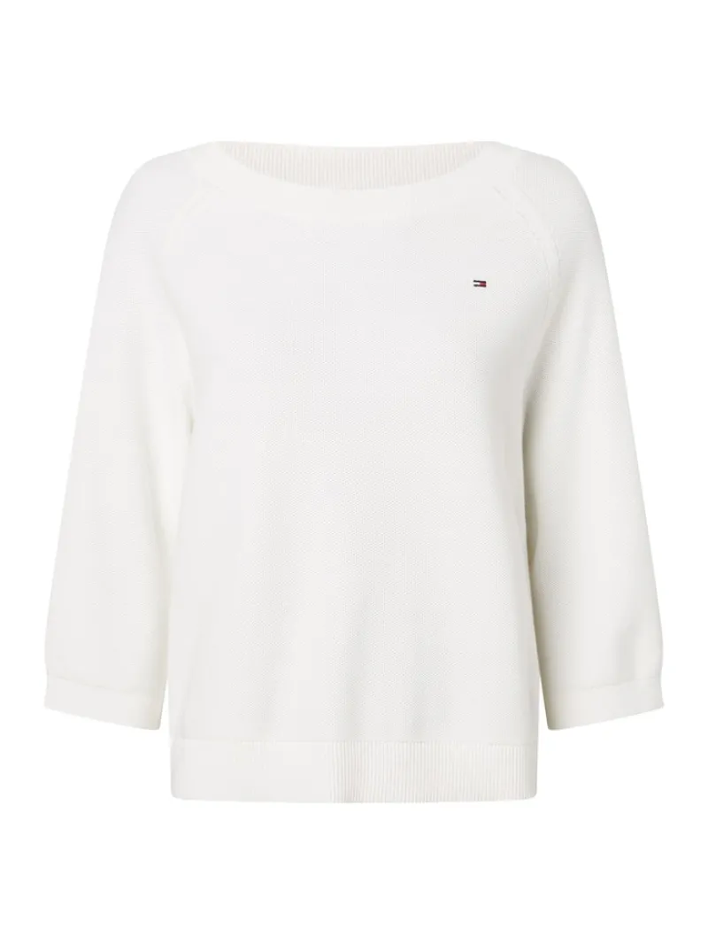 Tommy Hilfiger Pullover & Sweatshirts*ORG CO TEXTURE BOAT-NK SWEATER ecru