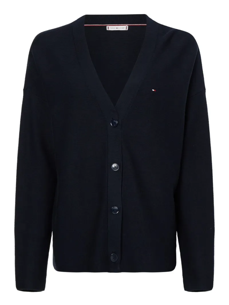 Tommy Hilfiger Pullover & Sweatshirts*ORG CO TEXTURE V-NK CARDIGAN desert sky