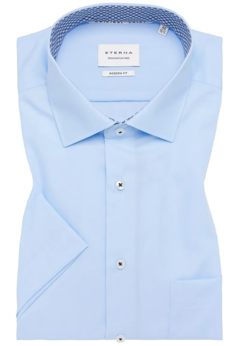 ETERNA Hemden|Big Boys*Original Shirt Popeline Kurzarm hellblau