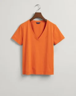 Gant Shirts*Original V-Neck T-Shirt pumpkin orange